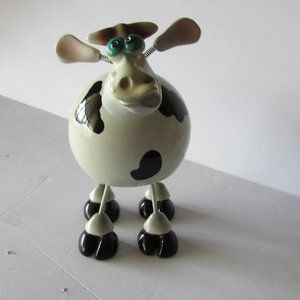 Articulated Fanciful Black & White Cow